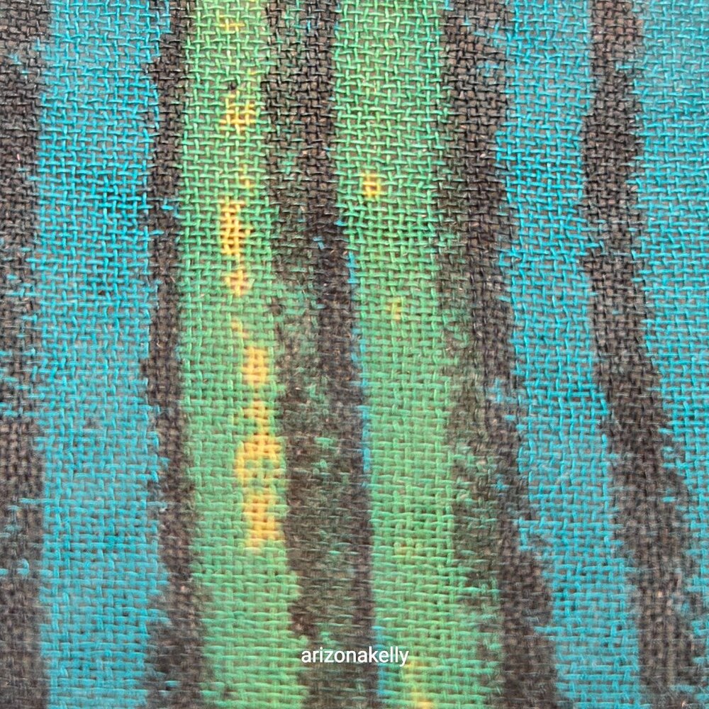 NWT Silk Scarf Hand Rolled Crepe Tropical Leaves Green Dana Buchman - Picture 11 of 12